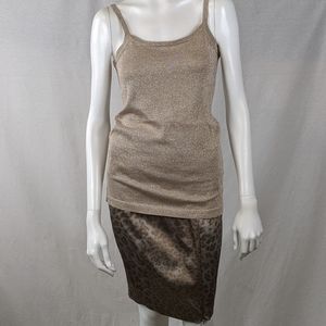 CHARLOTTE GOLD METALLIC KNIT TANK TOP